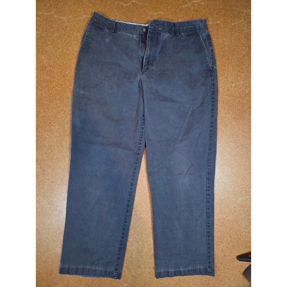 Dockers Mens 38x32 Navy Blue Chinos Classic Fit Flat Front 100% Cotton Pants